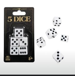 Spin Master- Black and White Dice Set 5PC